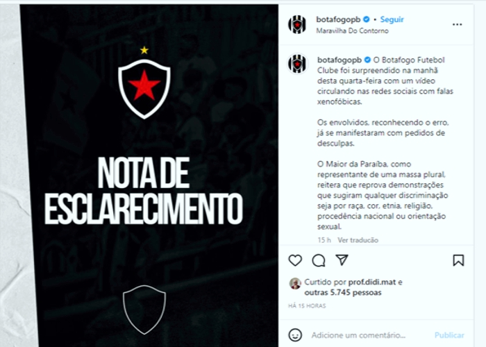 MP vai investigar ofensas de noiva de jogador do Belo contra paraibanos